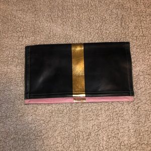 Aqua Leather Clutch